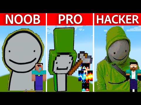 Minecraft NOOB vs PRO vs HACKER：MinecraftでのDREAM画像ビルド