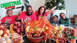 CHRISTMAS DAY $300 SEAFOOD BOIL MUKBANG SURPRISE! with FAMILY