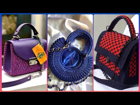 Ideas muy bonitas de patrones de bolsos tejidos a crochet hechos a mano