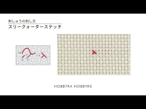 スリークォーターステッチの刺し方（クロスステッチ布）【刺しゅうの基礎】初心者におすすめ｜はじめての刺しゅう