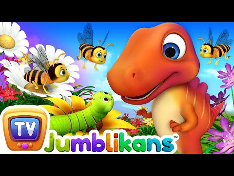 The Garden Friends Bugs Song with Jumblikans Dinosaurs - ChuChuTV Toddler Learning Videos