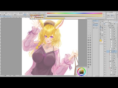 無言で作業垂れ流し【お絵かき/尾丸ポルカ】