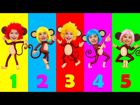 Five little monkeys jumping on the bed and More | Nursery Rhymes & Baby Songs