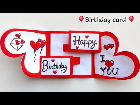 DIY Happy Birthday greeting card for best friend / Birthday card ideas easy handmade / pop up card