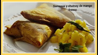 Este delicioso y picante entrante indio es fácil de elaborar 👨🏻‍🍳 Samosas y chutney de mango fresco