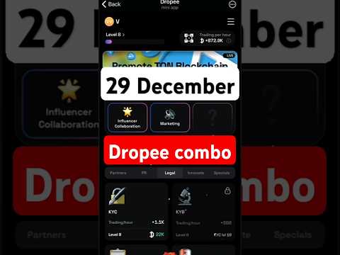 Dropee Daily Combo 29-30 December | New Daily Combo Card 29 December |Daily Combo Dropee