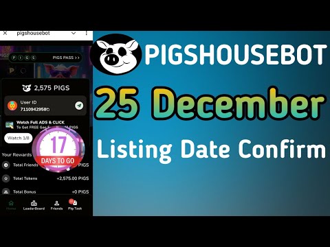 Pigshousebot Airdrop Listing Date | Pigshousebot Airdrop Real or Fake | Pigs House Bot Telegram