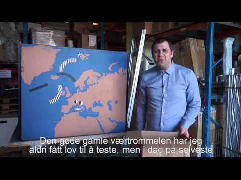 Meteorologiens dag 2016 tester Kristian Gislefoss den gamle værtrommelen i NRK