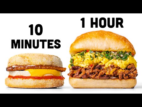 10 Minute vs 1 Hour Vegan Breakfast Sandwich