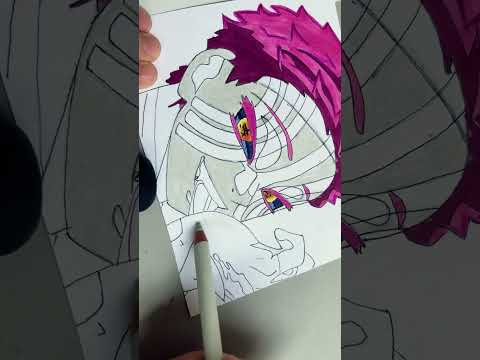 Akaza Skin Coloring || Demon Slayer / Kimetsu no Yaiba #shorts #demonslayer #anime