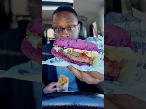 PURPLE WHOPPERS and CHURRO FRIES. The Adams Family at Burger King! #review #snacks #shorts