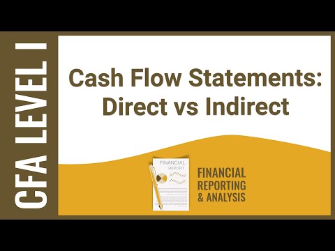 CFA Level I FRA - Cash Flow Statements Direct vs Indirect methods