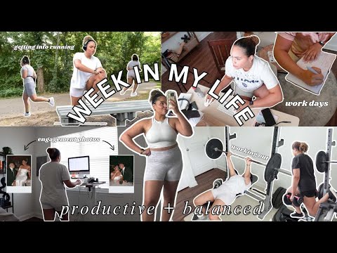 WEEKLY VLOG *productive + balanced* 💻☕️🏋🏽‍♀️ l Work days, early morning routine,  workouts + running