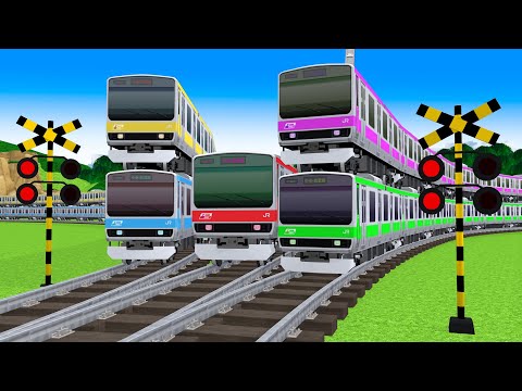 【踏切アニメ】あぶない電車 5 TRAIN 🚦 Fumikiri 3D Railroad Crossing Animation #2024