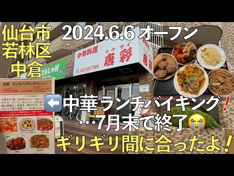 【食べ放題】中華料理『唐彩』1回盛りランチ中華バイキング！(2024.07.27)