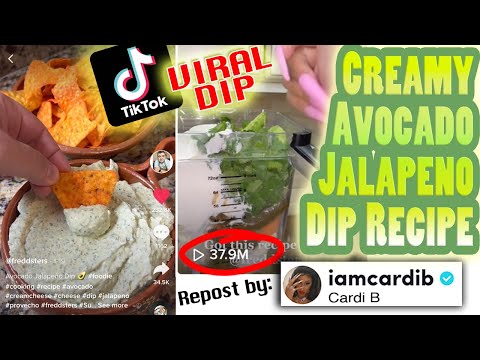 *VIRAL DIP* CREAMY AVOCADO JALAPENO DIP -Repost by Cardi B | TikTok Viral Appetizer Food Recipe