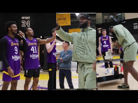 LeBron snapped at Bronny after Lakers SURPISE  birthday party & cake! "im not dad" full party