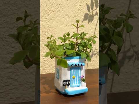 DIY Cafe Planter from Plastic Bottle #diyplanters #diytutorial #plasticreuse