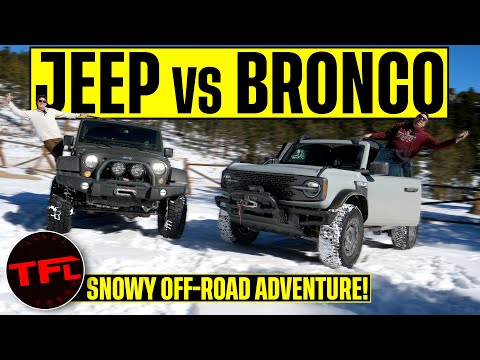 Can an Old Jeep Wrangler Keep Up With a New Ford Bronco In a Snowy Off-Road Adventure?