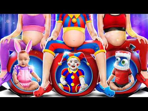 I am pregnant with Jax, Caine and Pomni 🤡🤯 The amazing digital circus pregnancy hacks