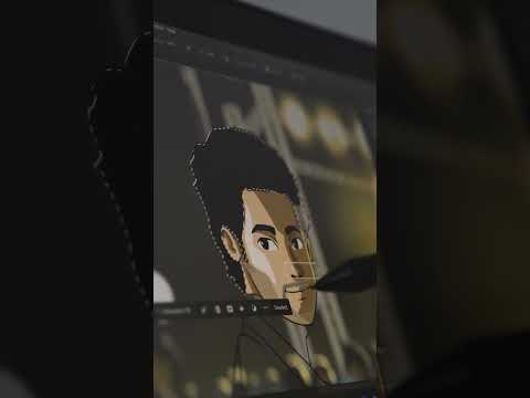 MAKING A SELF-PORTRAIT DIGITALLY ON PHOTOSHOP! [PART 2] #shorts #selfportrait #artprocess