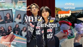 fangirl adventures in korea ❄️ ATEEZ fansign, ATEEZ wore the jacket we designed?!! & visiting namhae