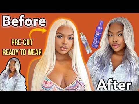 613 Blonde Ready To Wear Wig, Toned To White/Platinum Color Ft Wig Fever