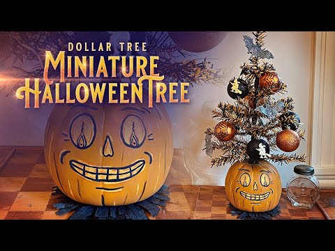 DIY Dollar Tree Halloween Tree - Halloween Crafts - Halloween Decoration - Vintage Style Halloween