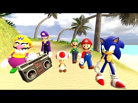 Wario and friends die in each other's arms by a 12 mile wide asteroid while at a tropical island.mp4