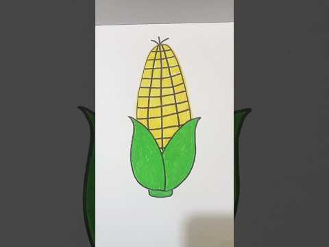 How to draw easy corn🌽 | menggambar jagung mudah #easydrawing #art #shorts