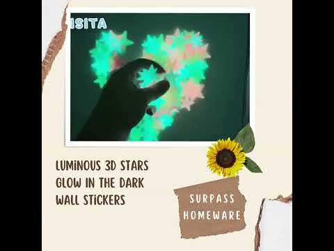 50Pcs Luminous 3D Stars Glow In The Dark Wall Stickers For Kids Baby Rooms #luminousproductions