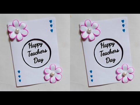 easy & beautiful teachers day card idea at home/gift for teachers/white paper& sketch pen cardmaking