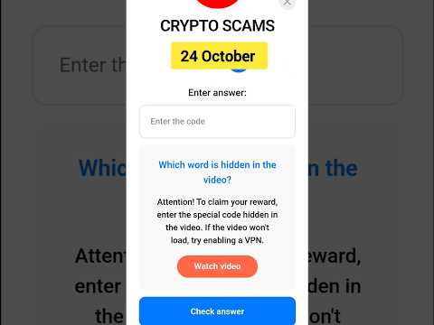 Crypto Scams - Cats New Video Code Today 24 October Cats Video Task