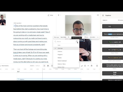 How to add captions to a short form video with Descript Underlord (beginner tutorial)