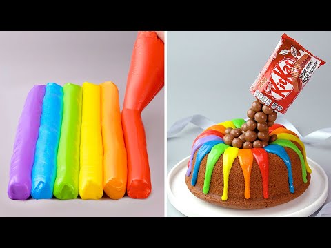 🌈 Satisfying Rainbow Cake Decorating For Any Occasion | Yummy Colorful Dessert Recipe