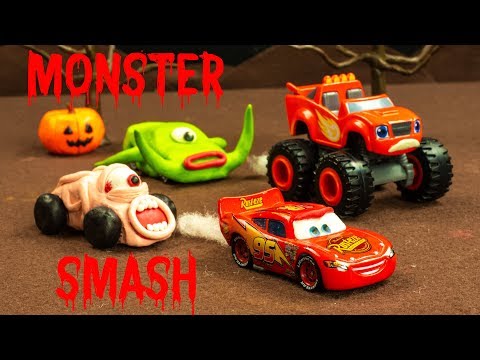 Cars Monster Smash Halloween Special Lightning Mcqueen Mack Hauler save Cars