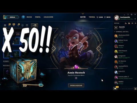 La Mayor Suerte Abriendo 50 Cofres Hextech + Annie Hextech  !!!