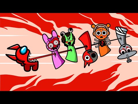 Mini Crewmate Kills Sprunki Characters | Among Us Animation