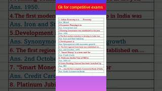 Questions and Answers for competitive exams |Indian economy #gk #economy #shorts