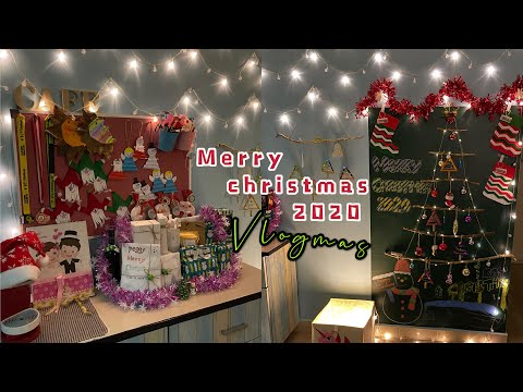 Christmas Vlog// 圣诞节 DIY Deco // A simple idea for decorating Christmas tree from recycle materials