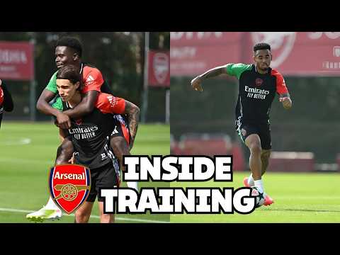 Inside Training - Riccardo Calafiori and Bukayo Saka are both involved in Arsenal training today 🚨