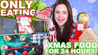 Only Eating Christmas Food For 24 Hours M&S Edition + Shopping + Decorating !!