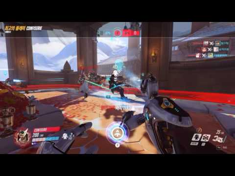 시메트라 농구공 트리플킬(Overwatch Symmetra triple kill with basketball+turret)