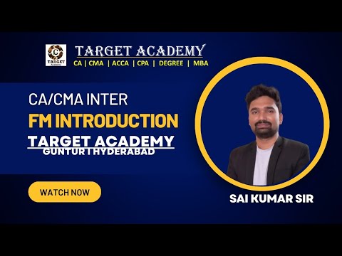 1.CA_CMA_INTER_G2_MAY_24_FM_INTRODUCTION_BY_SAI_KUMAR_SIR #ca #cainter #cma #cmainter #acca #cmausa