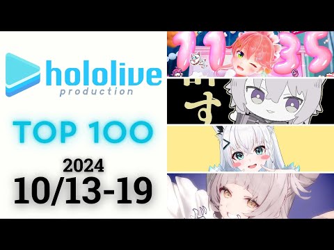 【2024/10/13-19】ホロライブ 歌ってみた&オリジナルソング 週間再生数ランキング TOP 100 + 新曲