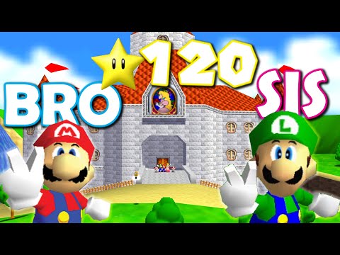 WE 100% COMPLETED 2-Player Super Mario 64 Co-op!! (120 Stars + Yoshi Ending!!)