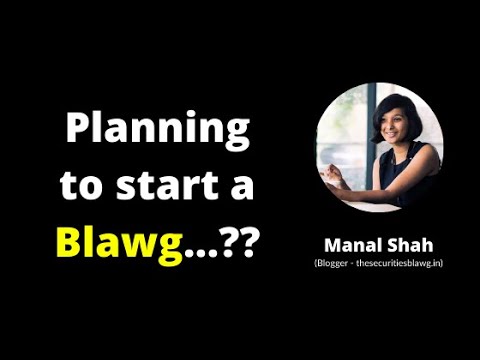 Conversation with a "Securities Law" blogger on starting a blog..!!