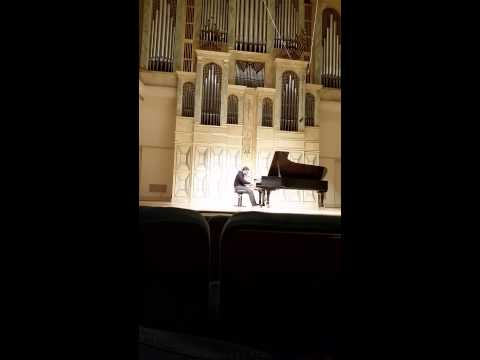 Rehearsal in Spivey Hall (with the octave glissando)