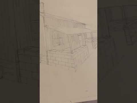 Sketch of a house #2pointperspective #art #drawing #shorts #sketchbook #house #housedrawing