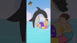 Kid Krrish #shorts | Funny Shark Attack |  - Play Safe At The Beach | Hindi Cartoon #kidkrrish